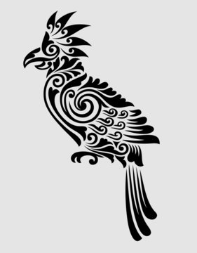 recommend clip art: Cockatoo floral ornament decoration