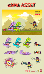 Dinosaur attack game asset.