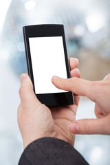 Businesswoman's Hand Holding Smartphone