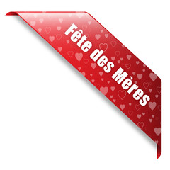BANNIERE "FETE DES MERES" (fête des mères carte ruban bouton)