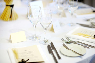 Table set for an event party or wedding