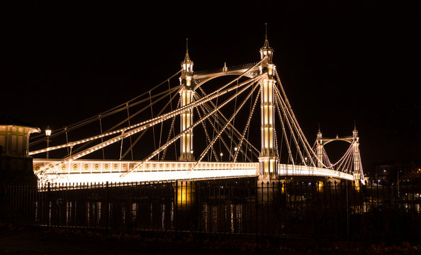 Albert's bridge at night, London