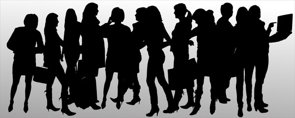 Vector silhouette of business people.