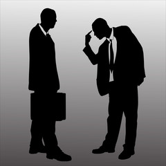 Vector silhouette of businessman.