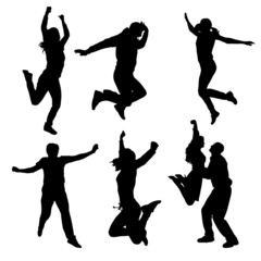 Vector silhouette of jump.