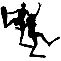 Vector silhouette of a people.