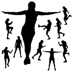 Vector silhouette of a woman.