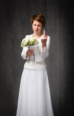 rude wedding wife gesture