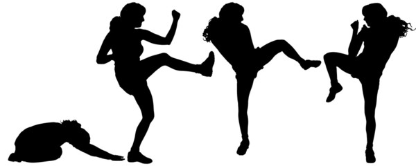 Vector silhouette of a woman.