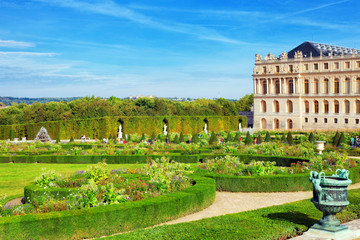 VERSAILLES FRANCE - SEPTEMBER 21 Back side of the Royal Versaill