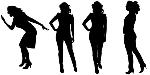 Vector silhouette of a woman.
