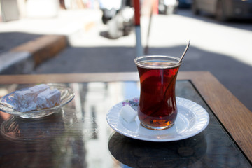 turkish tea on table