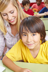 Japanese student and teacher in class