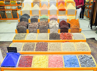 exotic herbs and spices at a market