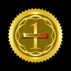 one year anniversary creative concept vector