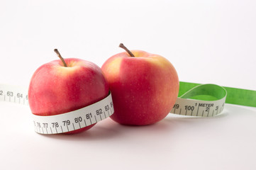 Apples with measure tape