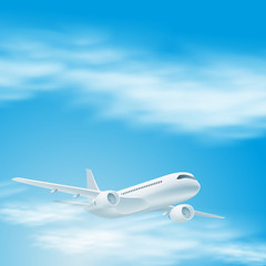 Obraz premium Illustration of airplane in the sky