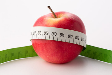 Apples with measure tape