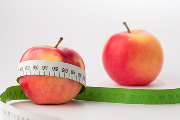 Apples with measure tape