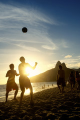 Carioca Brazilians Playing Altinho Futebol Beach Football