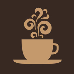 Cup with floral vintage design elements