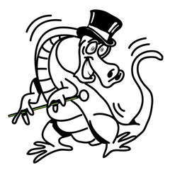 Drache Tänzer Unterhalter Cool Comic