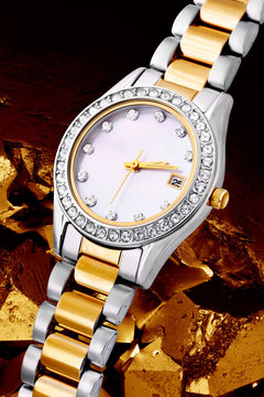 Silver and gold exclusive watch