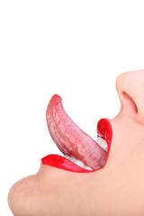 Fototapeta premium Woman's tongue