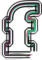 Obraz premium font Illustration Letter f