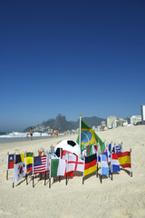 International Football Country Flags Soccer Ball Rio Brazil