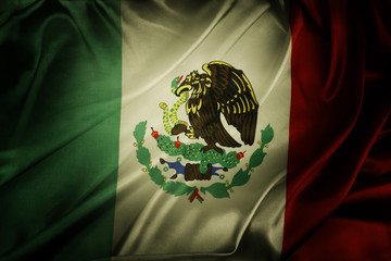 Grunge silky Mexican flag