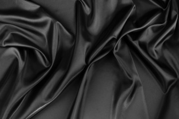 Black silk fabric texture background