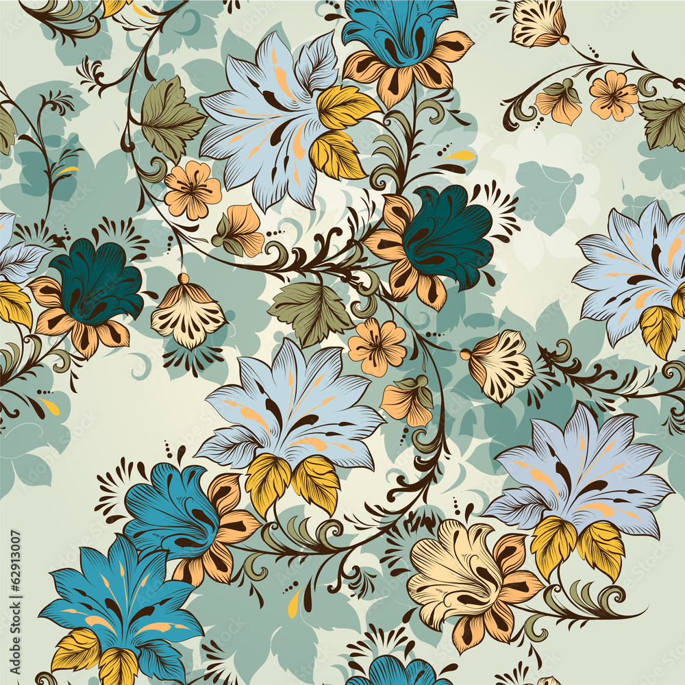 Poster beautiful seamless vector pattern with ornament