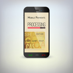 Mobile phone, payment process via a smartphone