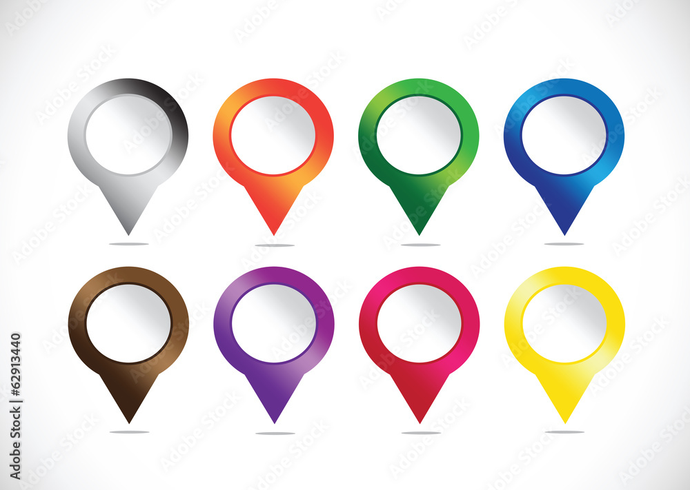Poster map pointers mapping pins icon