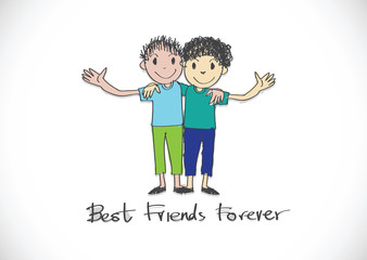 Happy Friendship Day and Best Friends Forever idea design