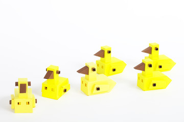 ペーパークラフトのあひる・ひよこ・雛・アヒル（プロパティリリース有り）