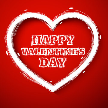 Valentines day draw heart