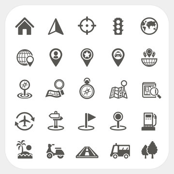 Map and Location icons set