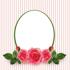 Rose flowers arrangement and frame