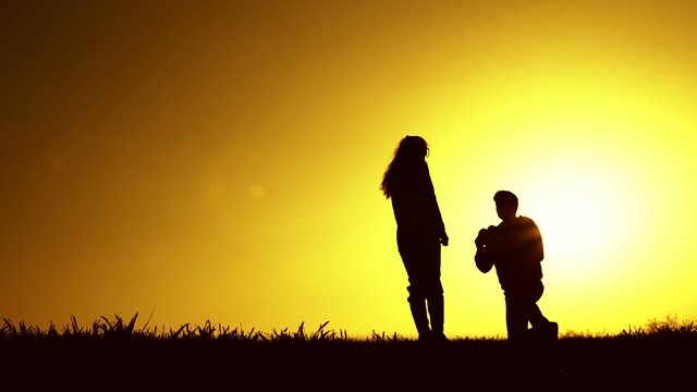 Woman Breaking Man's Heart Refused Proposal Concept