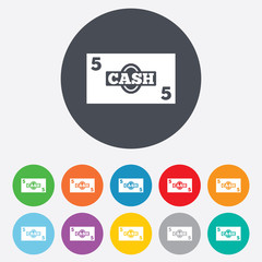 Cash sign icon. Money symbol. Coin.