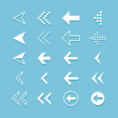 Arrow sign icon set. Vector illustration web design elements