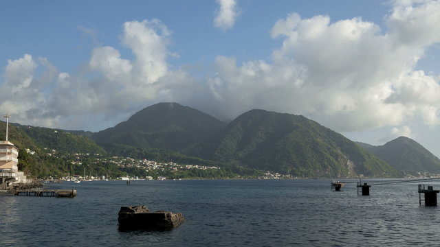 Clouds over Hills on Dominica Roseau