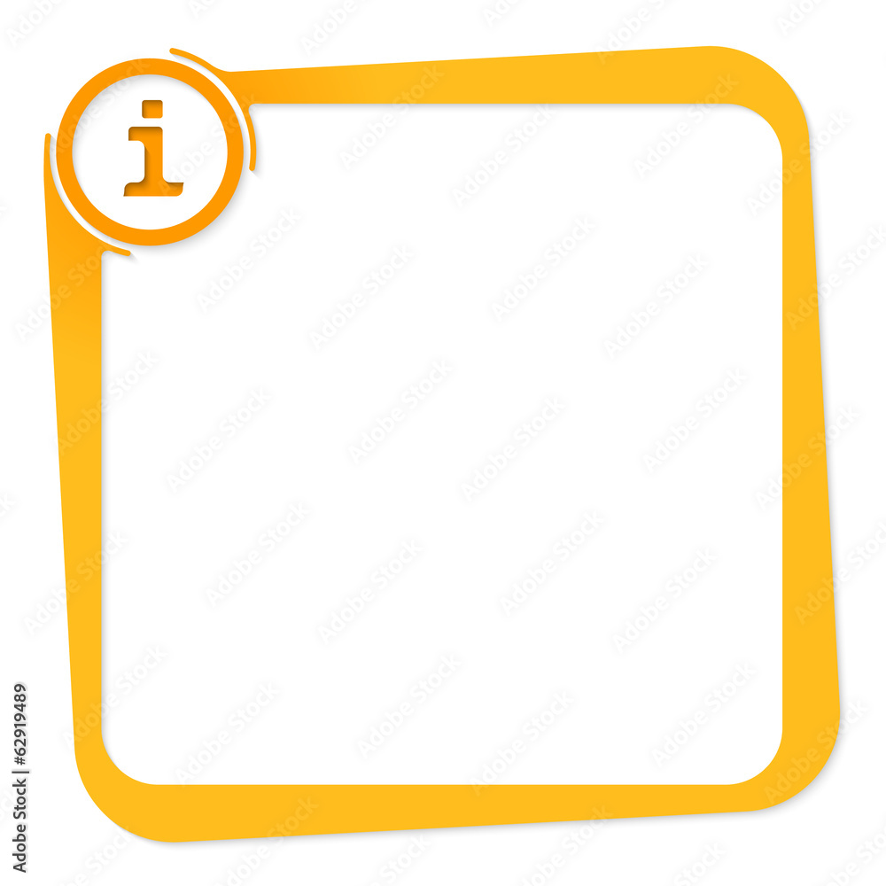 Poster vector box for any text with info icon