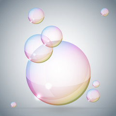 soap bubble on gray background