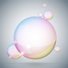 soap bubble on gray background