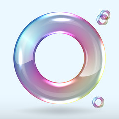 soap bubble on grey background clear