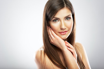 Beauty woman face portrait. Close up. Young model.