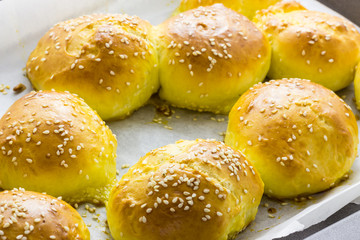 Homemade bread with sesame